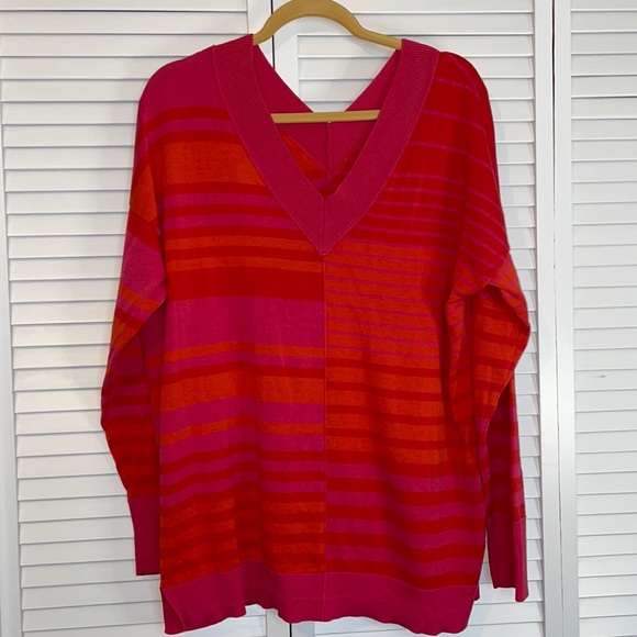 Coldwater Creek Sweaters - Coldwater Creek striped v neck sweater 18